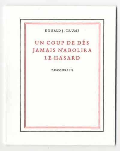 Vith Klara, UN COUP DE DÉS JAMAIS N&#039;ABOLIRA LE HASARD (DISCOURS III) (, 2017).