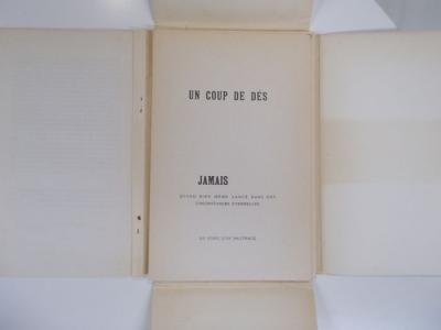 Fraenkel Ernest, LES DESSINS TRANS-CONSCIENTS DE STÉPHANE MALLARMÉ. À propos de la typographie de UN COUP DE DÉS. (Paris: Librairie Nizet, 1960).