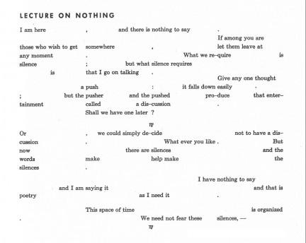 John Cage, LECTURE ON NOTHING