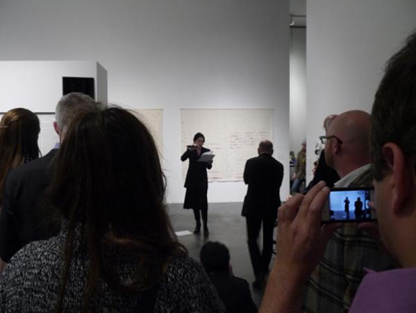Vanessa Place READING at opening of Postscript: Writing After Conceptual Art