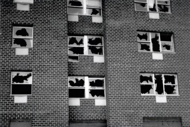 Gordon Matta-Clark, Window Blowout, NY 1976, instantly censored by P. Eisenman
